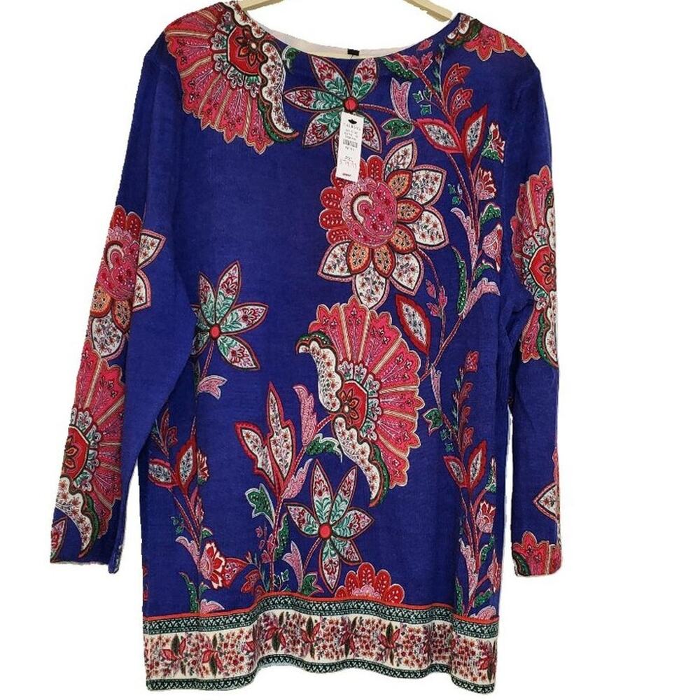 Talbots Audrey Merino Wool Paisley Sweater Petite XL NWT